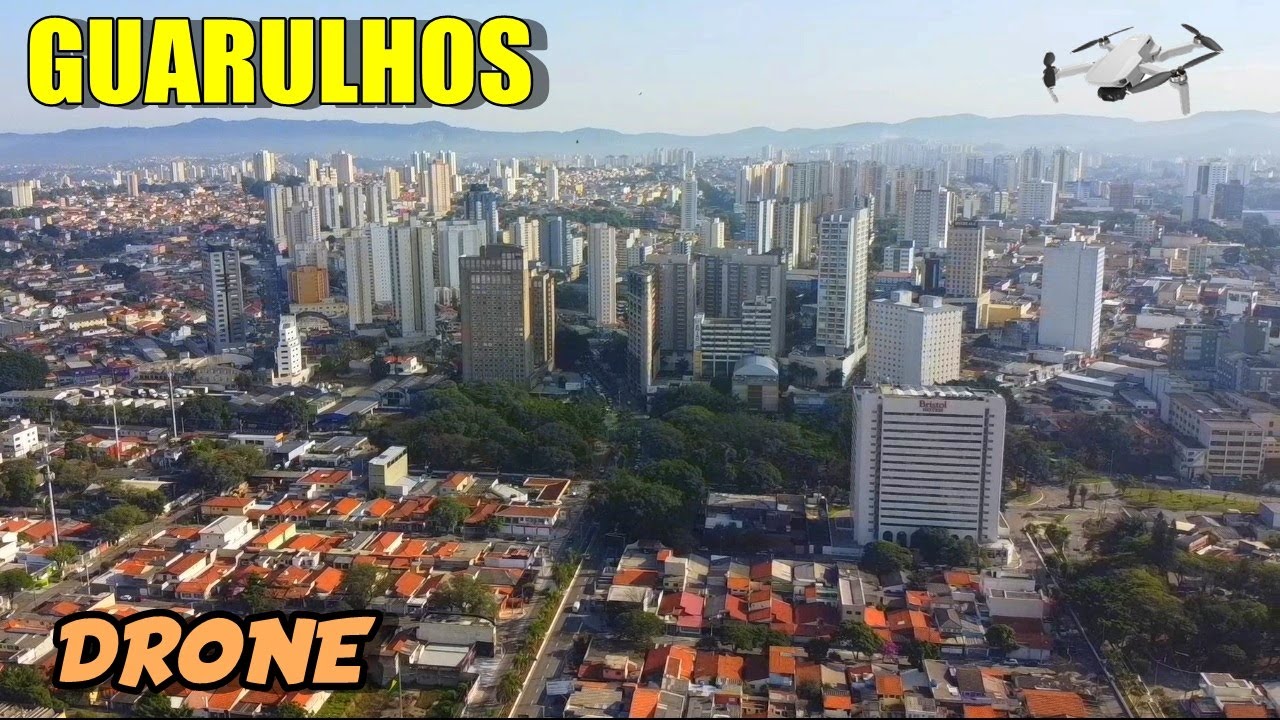 Drone voa em Guarulhos (Área Central, Viaduto Cidade de Guarulhos, Dutra, etc) - Grande São Paulo