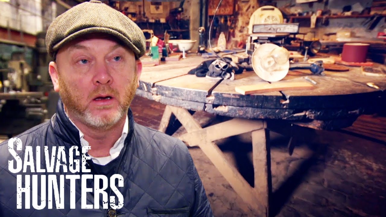 Awesome Industrial Table Top Leaves Drew In Awe! | Salvage Hunters