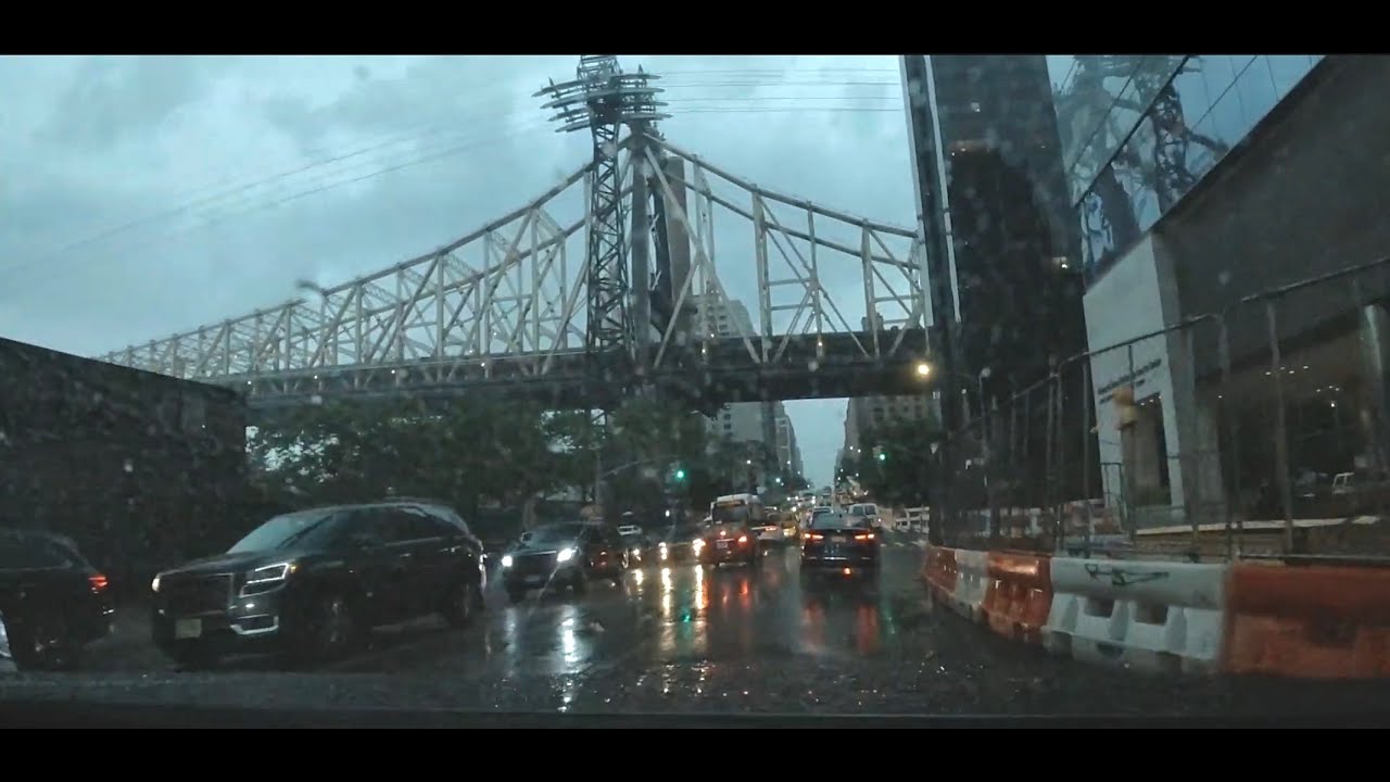 New York City (NYC) 4K Rainy Afternoon Drive. (August) Summer 2020