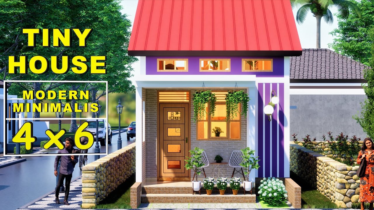 Desain Rumah 4x6 Meter | Tiny House | Modern Minimalis | Mezzanine
