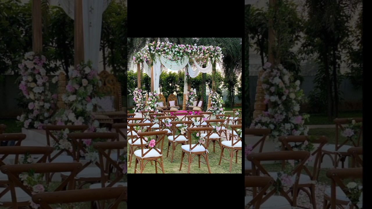 wedding stage decoration idea #wedding #decorating #flowerdesign #stage #tilak #tilakceremony#shorts