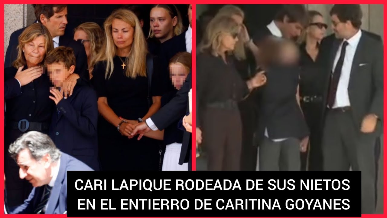 ❤️CARI LAPIQUE ABRAZADA A SUS NIETOS EN EL ENTIERRO DE CARITINA GOYANES