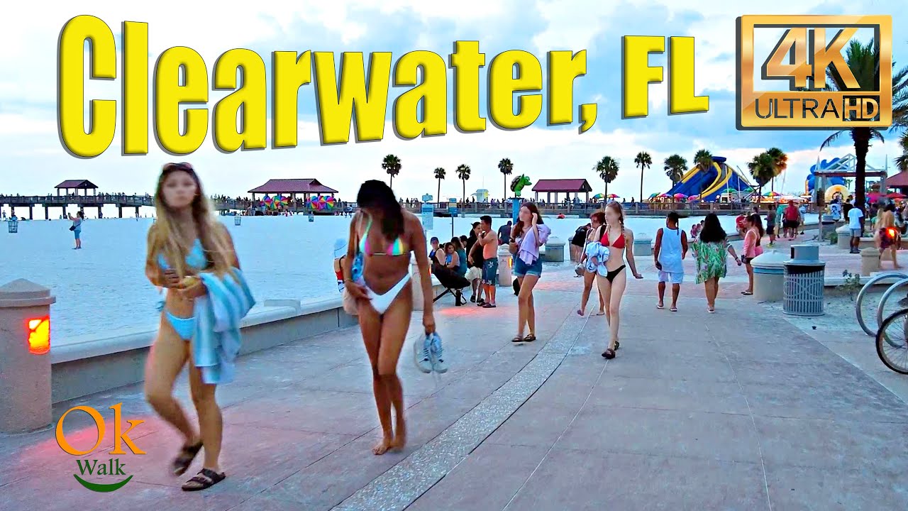 [4k] Walking with Huge Cloud in Clearwater Beach, Florida  - July 15, 2022