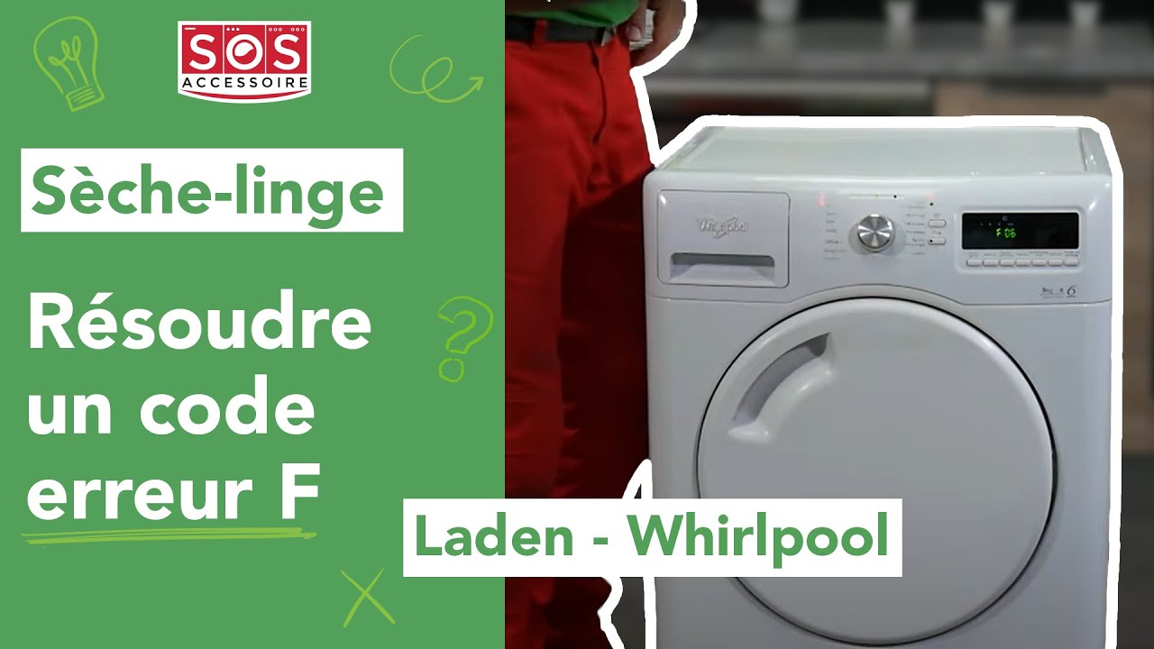 Comment faire dispara&icirc;tre/r&eacute;initialiser un code erreur F : r&eacute;parer son s&egrave;che-linge Laden/Whirlpool