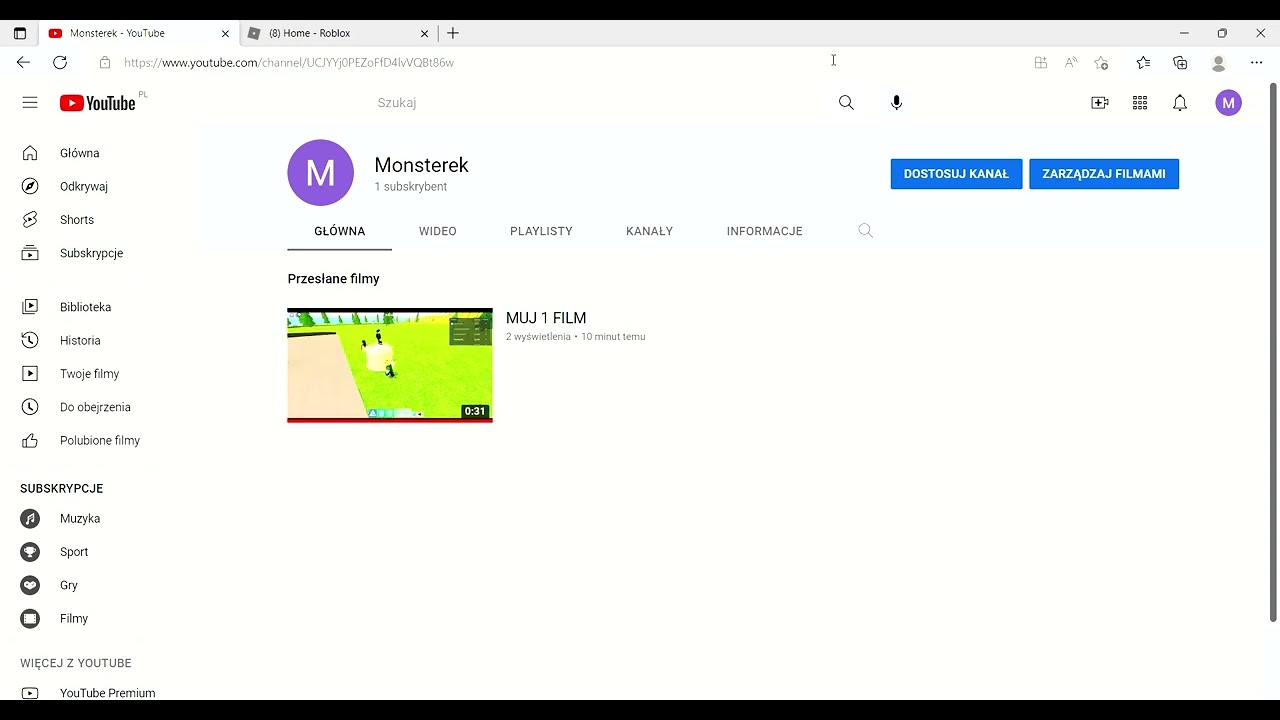 Monsterek   YouTube i jeszcze 1 strona &mdash; Osobisty &mdash; Microsoft​ Edge 2022 06 27 17 46 54