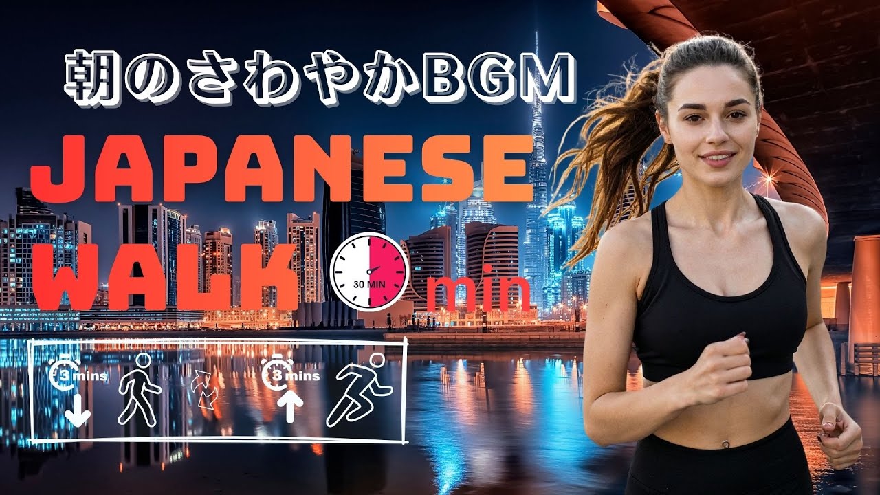 Japanese Walking Timer 🚶 30-Min 3×3 Interval | Uplifting Music