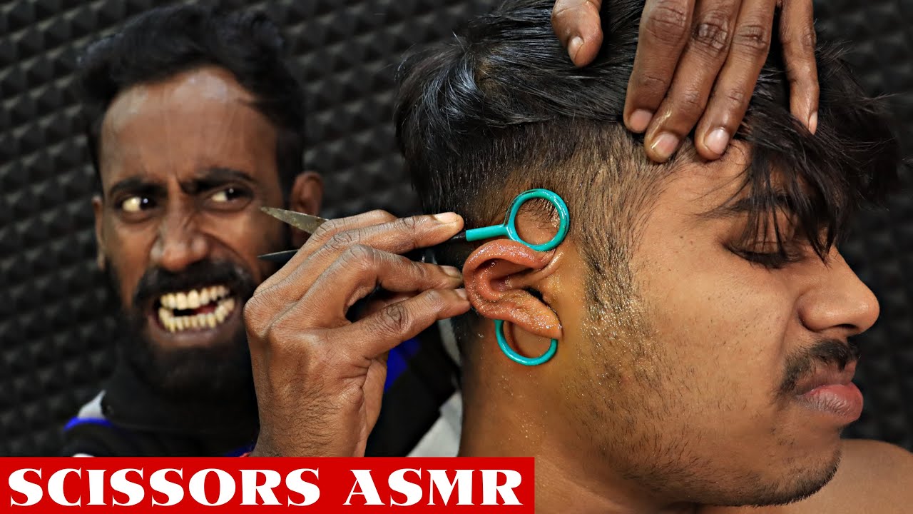 Master Tapas New Technique Massage with Scissors | Head Massage & Neck Cracking | Ear Massage ASMR
