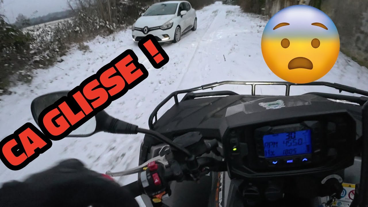 Balade en quad dans la neige, ça GLISSE !❄️Polaris Sportsman 570 2023
