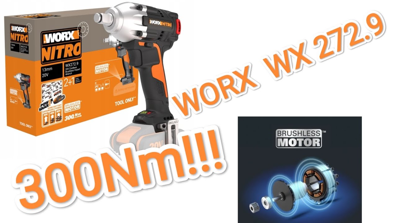 WORX WX272.9 300Nm, 20V, 3 lata gwarancji, unboxing klucza udarowego akumulatorowego.