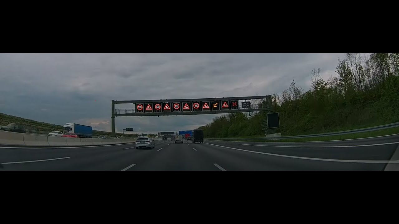 Dashcam recording - Drive from Frankfurt to Munich 2x Speed