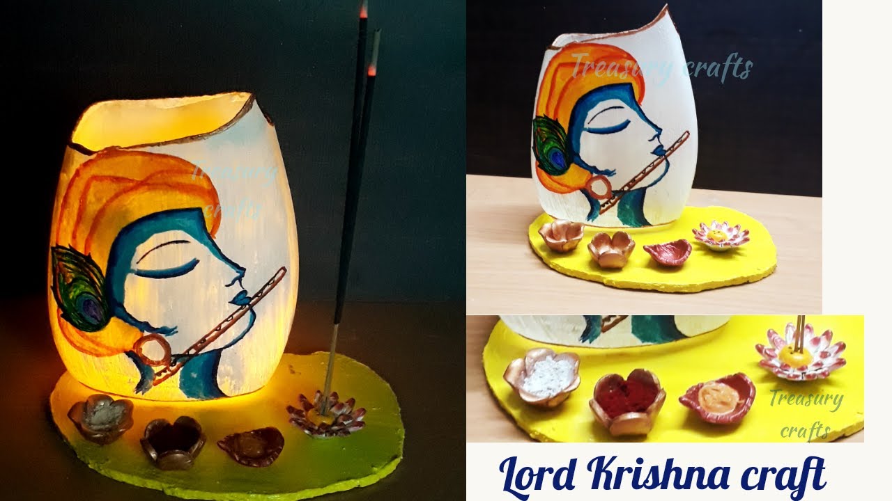 Gokulashtami craft idea/Lord Krishna Painting(தமிழில்)/Multipurpose DIY craft /Best out of waste