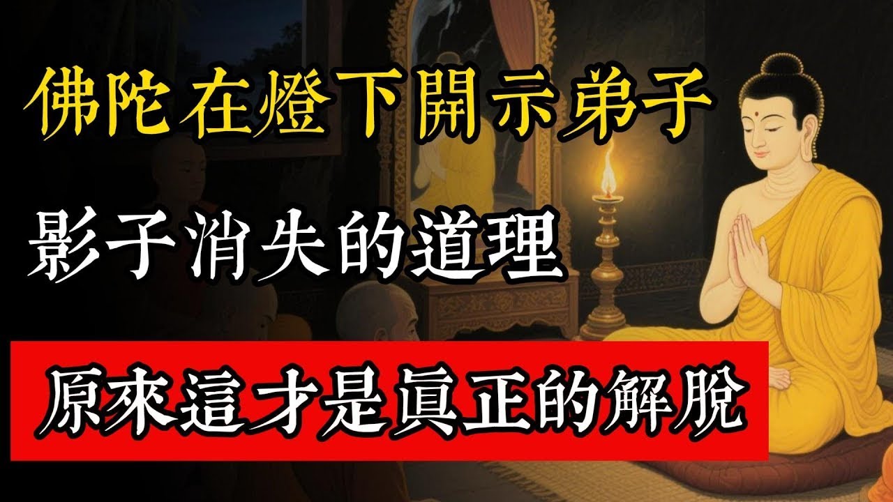 佛陀在燈下為弟子講解，影子消失的道理，原來這才是真正的解脫！#佛教 #佛家 #佛法 #佛學知識 #佛學智慧 #修心修行 #佛教文化 #禪悟人生 #傳統文化 kKKh4 yRdj4