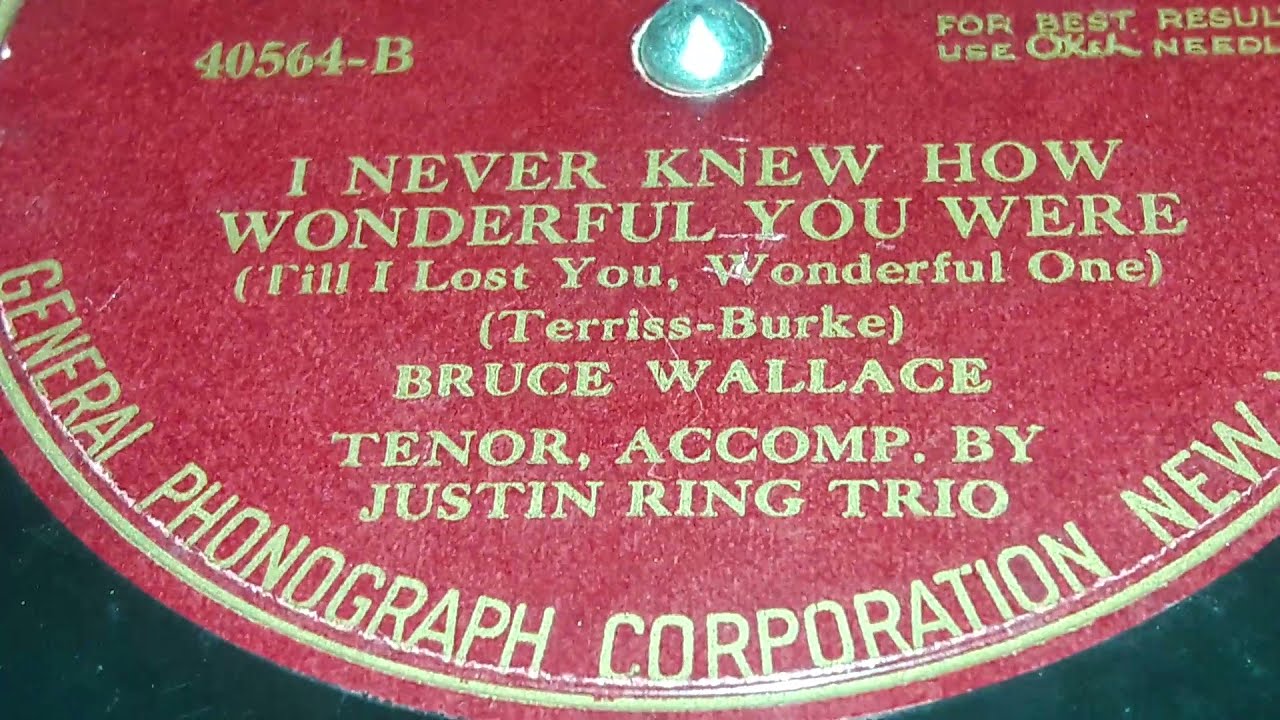 Bruce Wallace - I Never Knew How Wonderful You Were (1926)