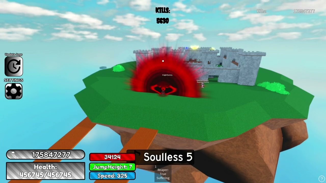 Reaper : true suffering showcase! (Killstreak Sword Fighting Universe)