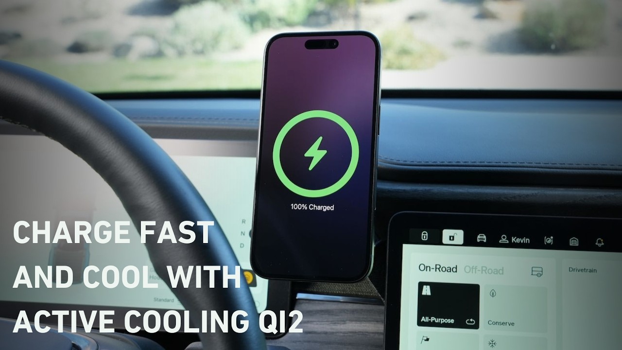 Wireless phone charging for Rivian R1T/R1S with active cooling Qi2 charger and OBD2 power