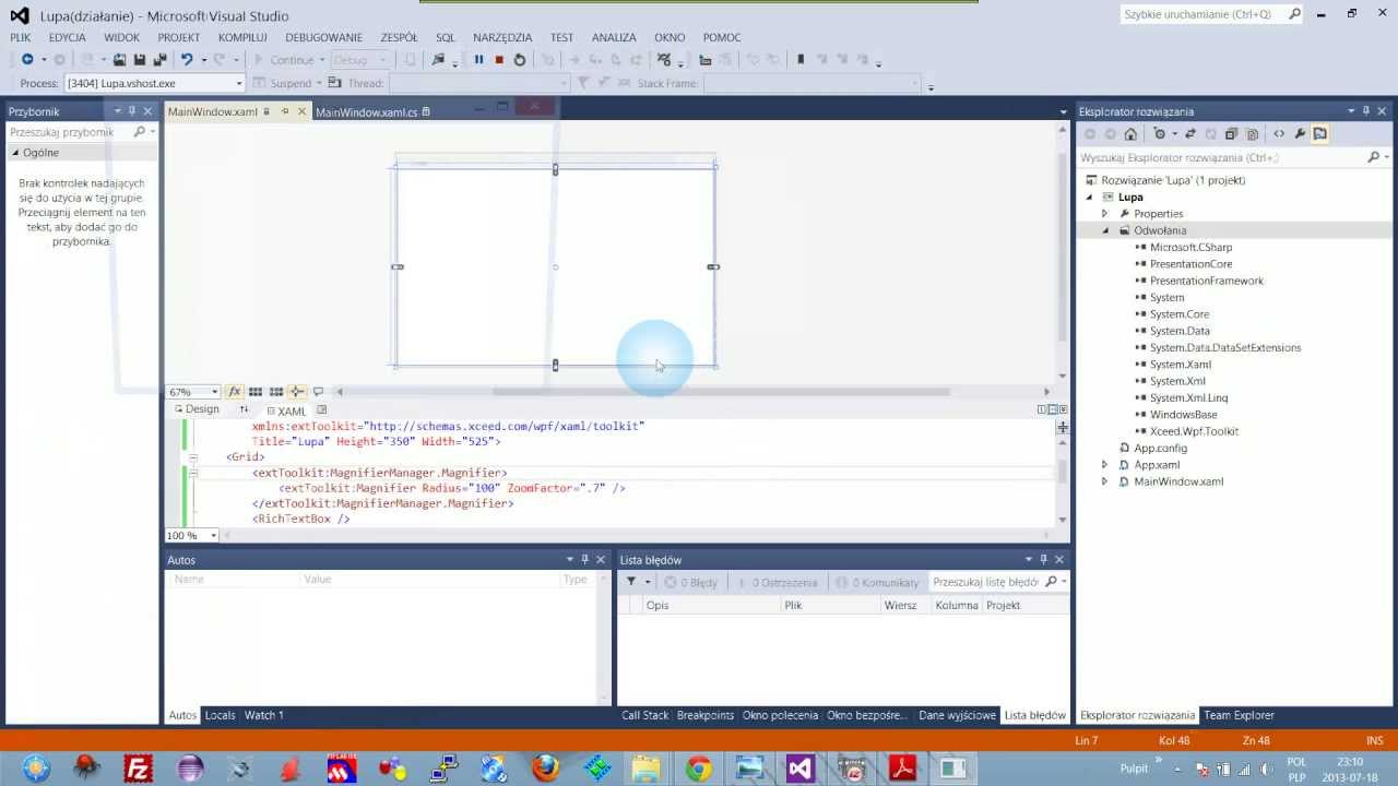 [Kurs programowania C#] Aplikacja Lupa - Microsoft Visual C#