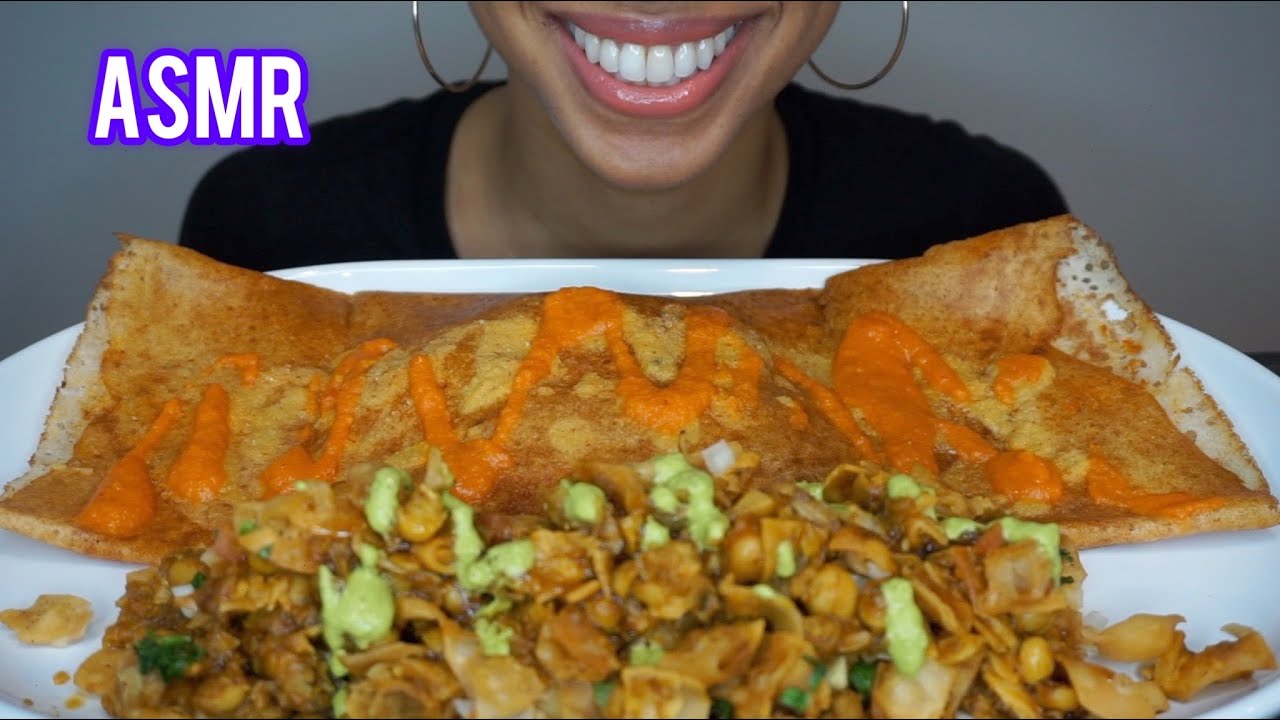 ASMR MASALA DOSA & PAPDI CHAAT (Light Whispering) Eating Sounds | ASTR-ASMR