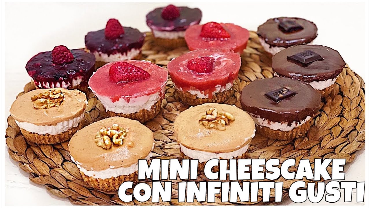 MINI CHEESCAKE A 4 GUSTI :  fredde, senza cottura, semplici e veloci