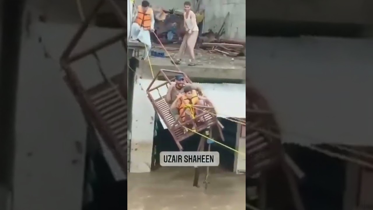 Bed Frame Used To Save Young Boy During Flood Rescue In Pakistan