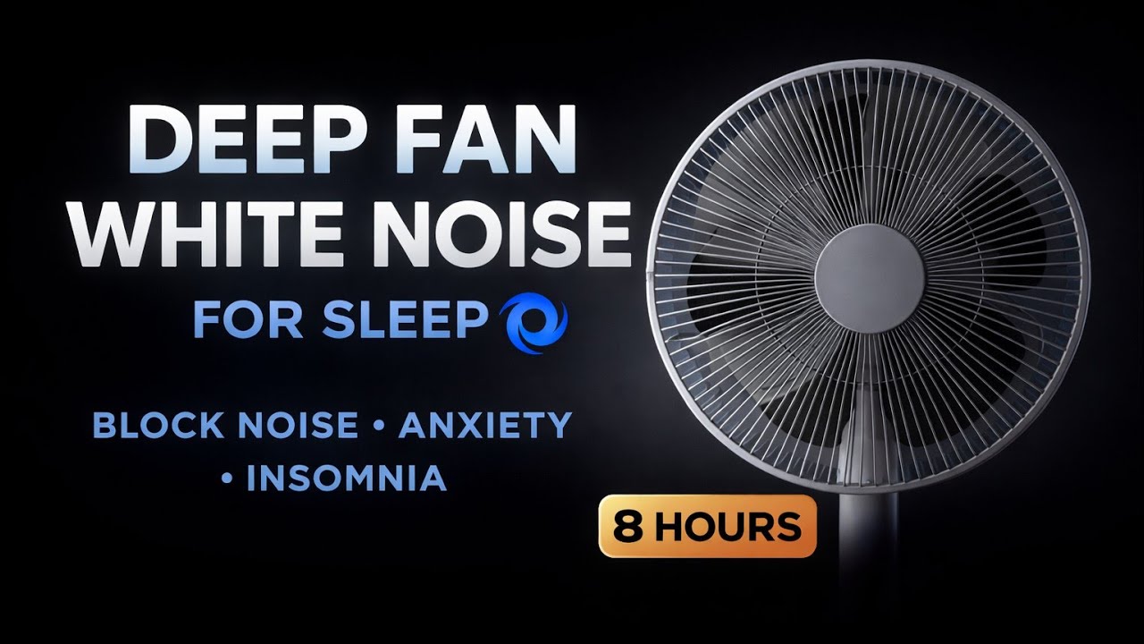 Deep Fan White Noise for Sleep 🌀 | Block Noise, Anxiety & Insomnia | 8 Hours