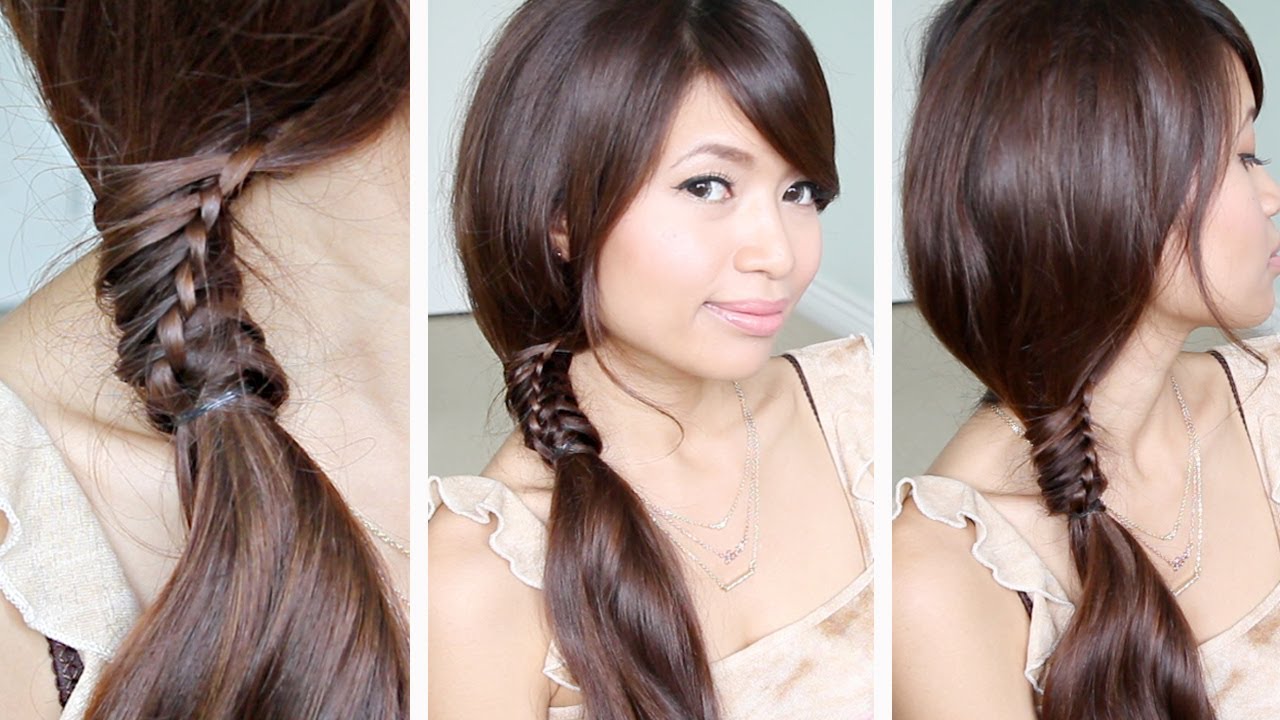 Chinese Staircase Braid Ponytail Hairstyle for Medium Long Hair Tutorial