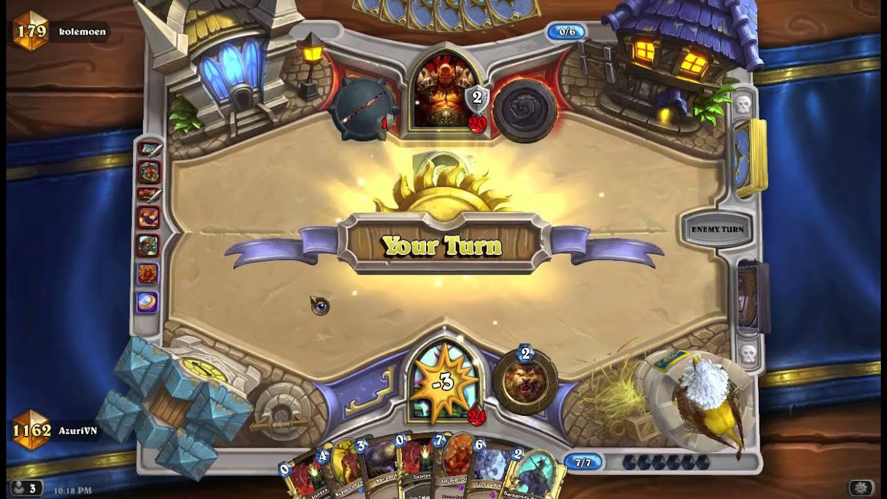 Super combo mid druid (40 total damages from blank board) - AzuriVN vs Kolemoen
