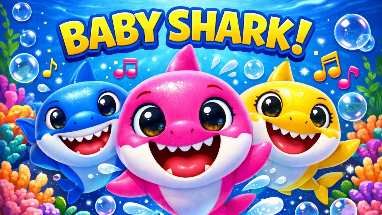 Baby Shark Rhyme 🦈💙 | Baby Shark Doo Doo Song for Kids | Fun Nursery Rhymes & Sing Along