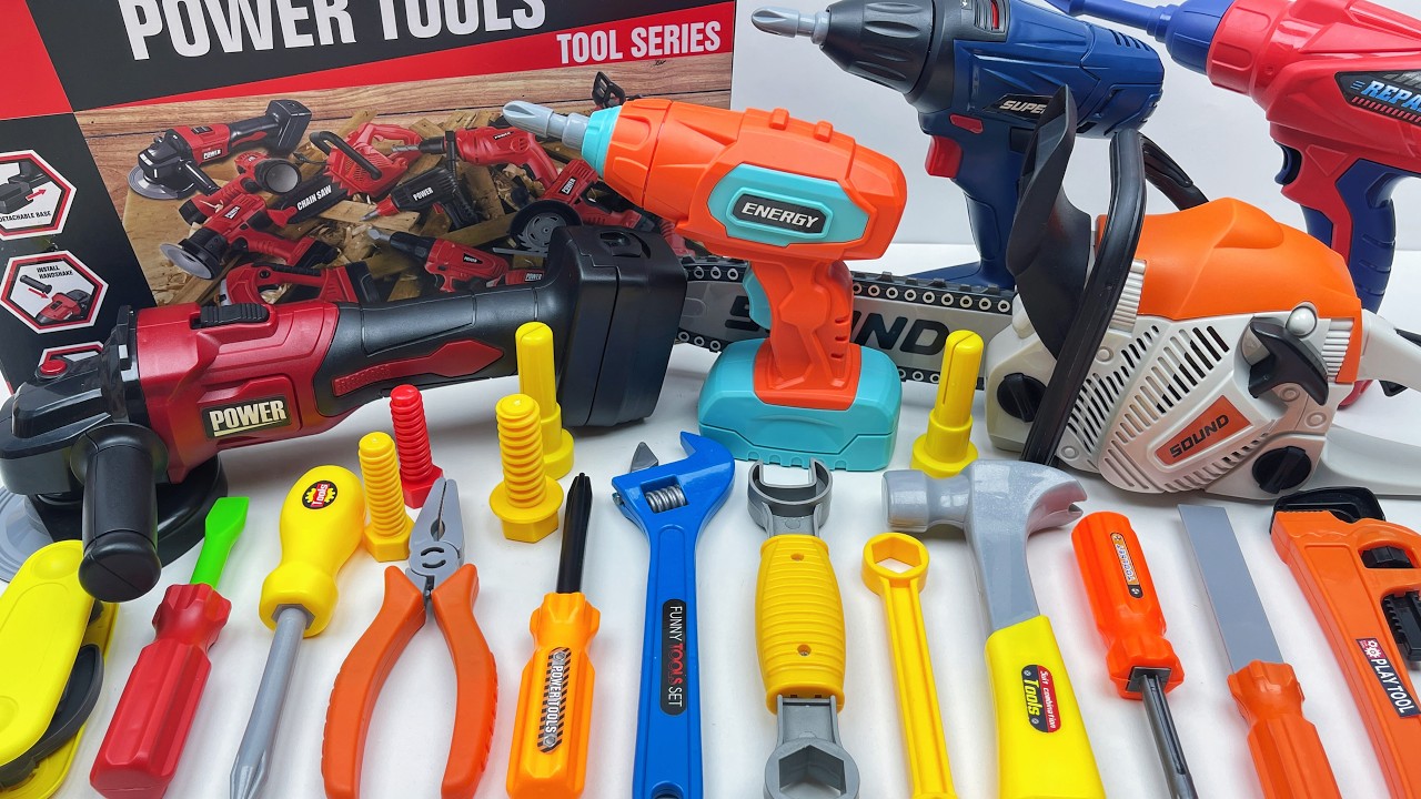 14-minute unboxing: Drill, chainsaw, and toolbox all included; immersive engineering experience.
