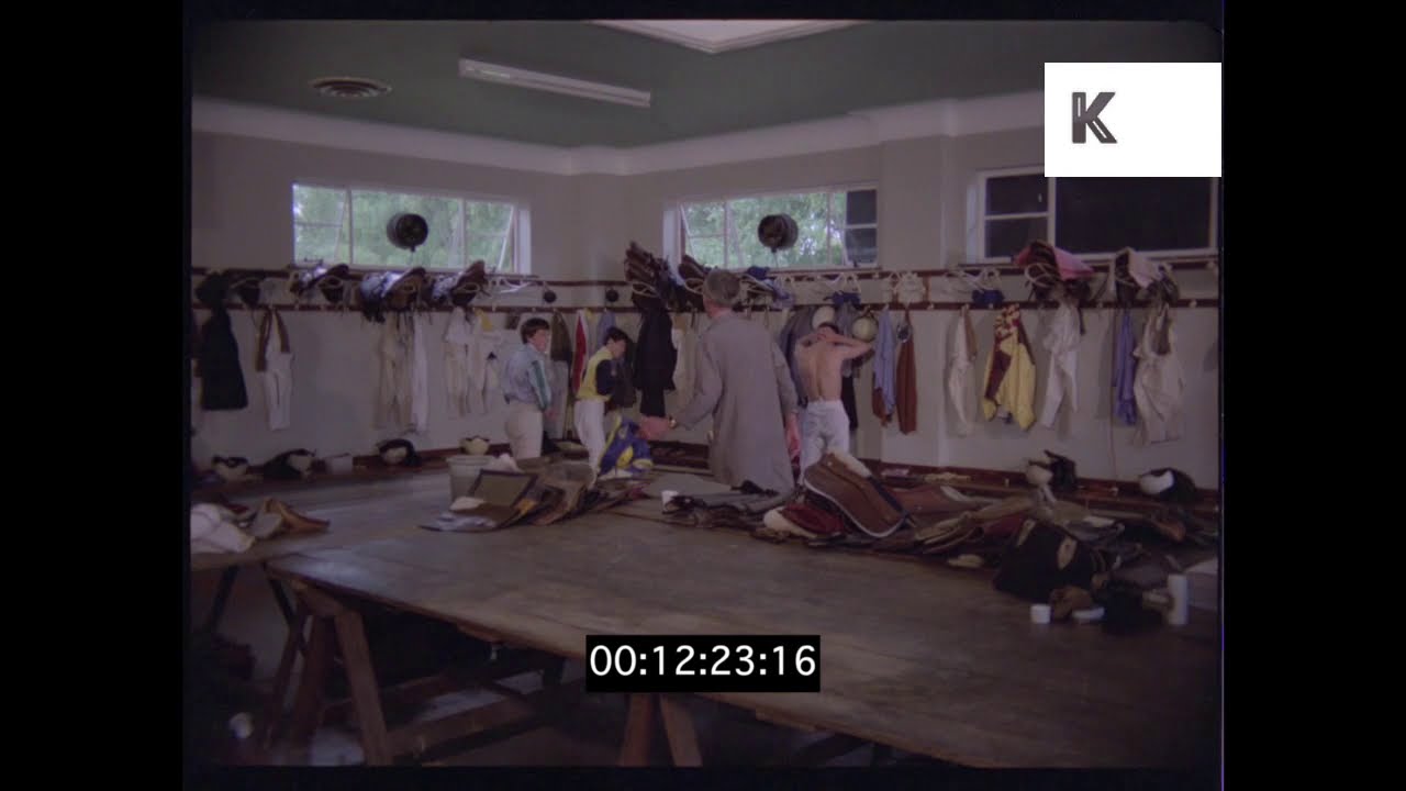 1970s, 1980s UK, Jockeys Preparing For Race, Horse Racing, 35mm