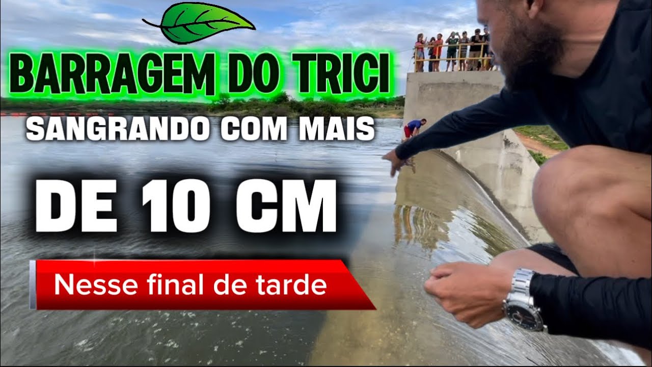 Barragem do Trici nesse final de tarde e início de noite sangrando com 10 cm já.