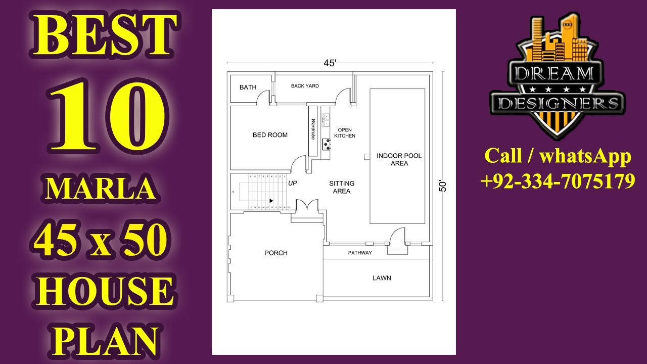 10 marla house design in pakistan ( 45 x 50 )