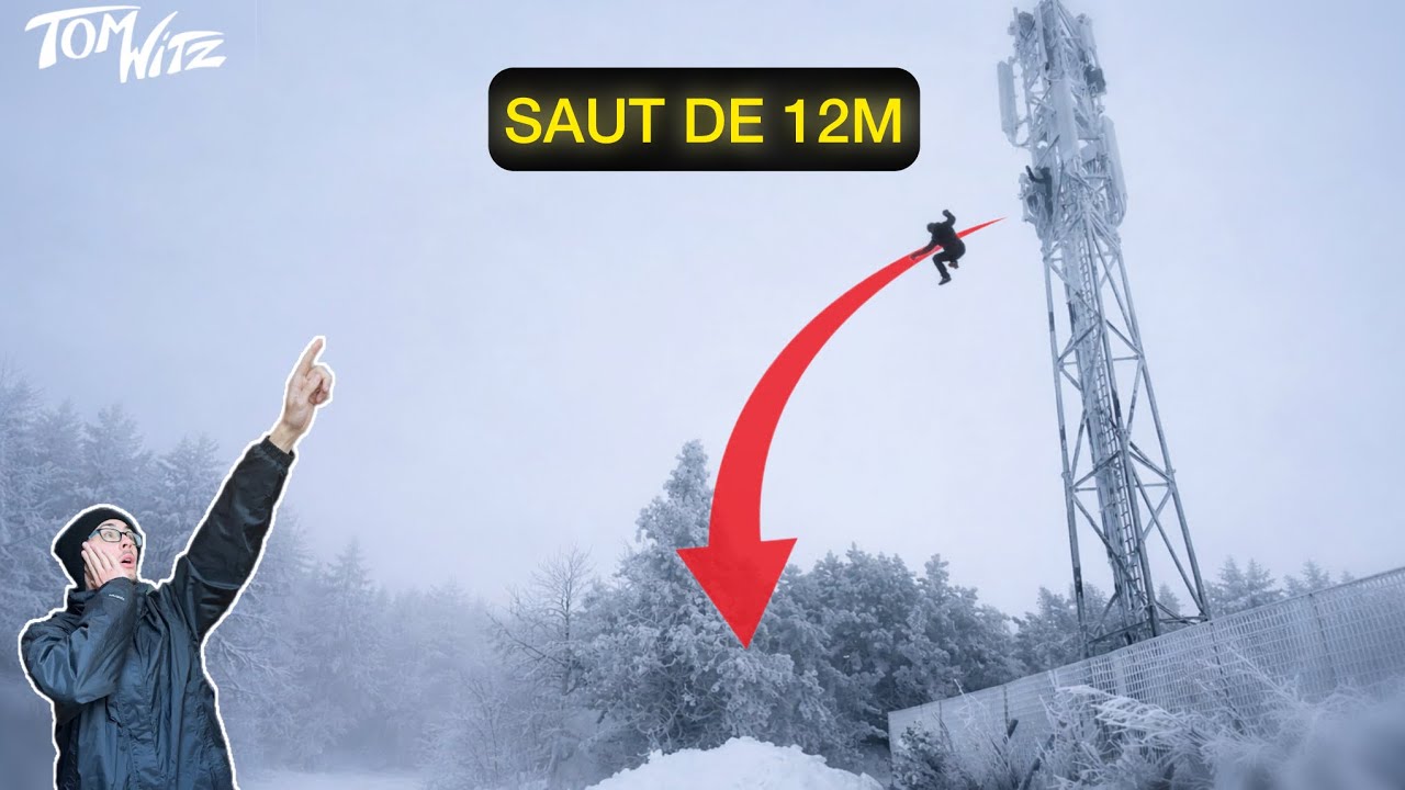 12 MÈTRE DE CHUTE dans la neige (depuis une antenne relais)