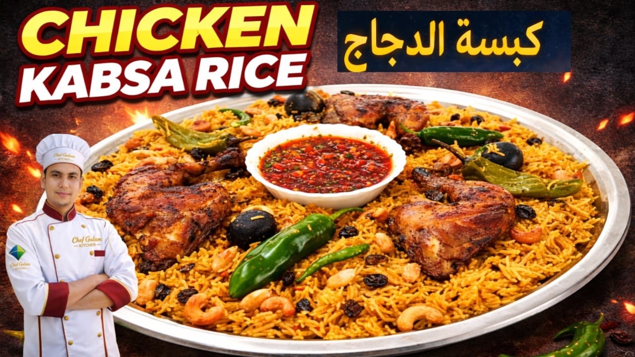 kabsa chicken recipe /saudi kabsa rice /arabic rice recipe /arabic food /