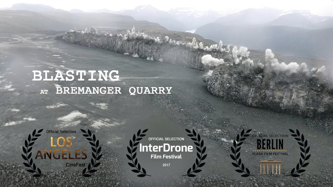 Blasting at Bremanger Quarry - Largest production blast in Norway ever