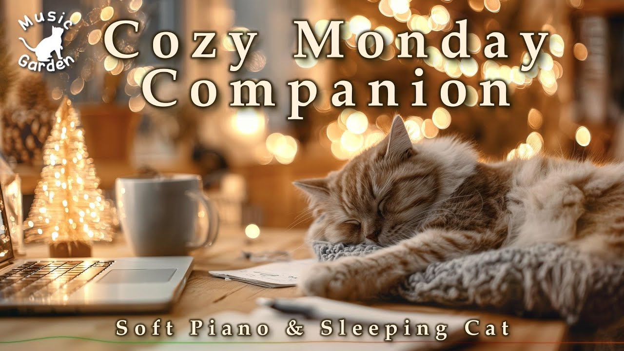 Cozy Workday Companion | Soft Piano & Sleeping Cat to Ease Your Busy Winter Afternoon