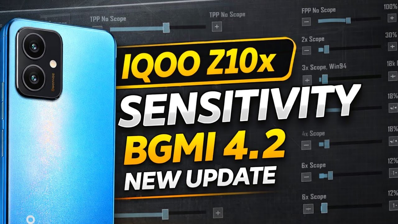 IQOO Z10x Sensitivity 4.2 Bgmi New Update | Iqoo Mobile Sensi Code Zero Recoil Bgmi 