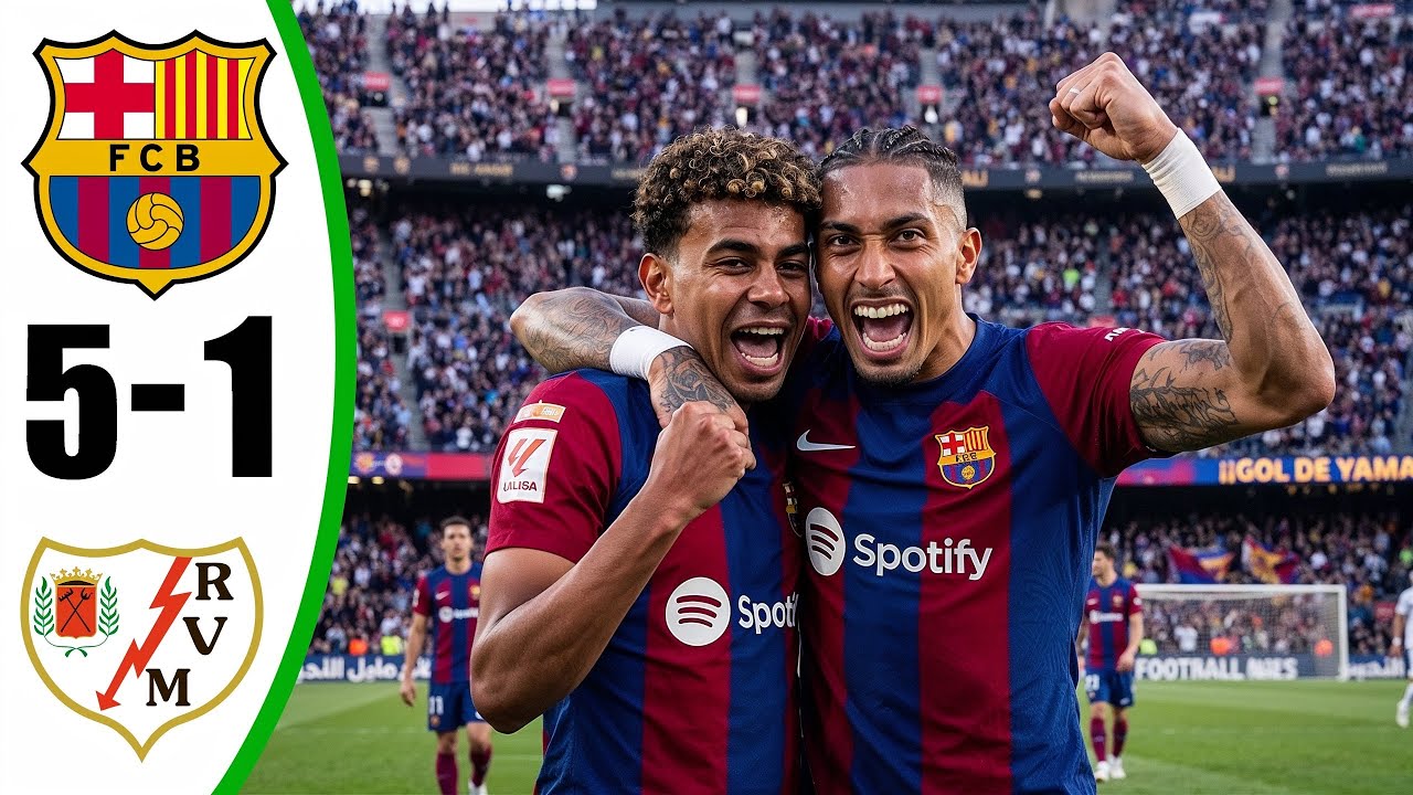 Barcelona vs Rayo Vallecano 5-1 - All Goals & Highlights - 2026