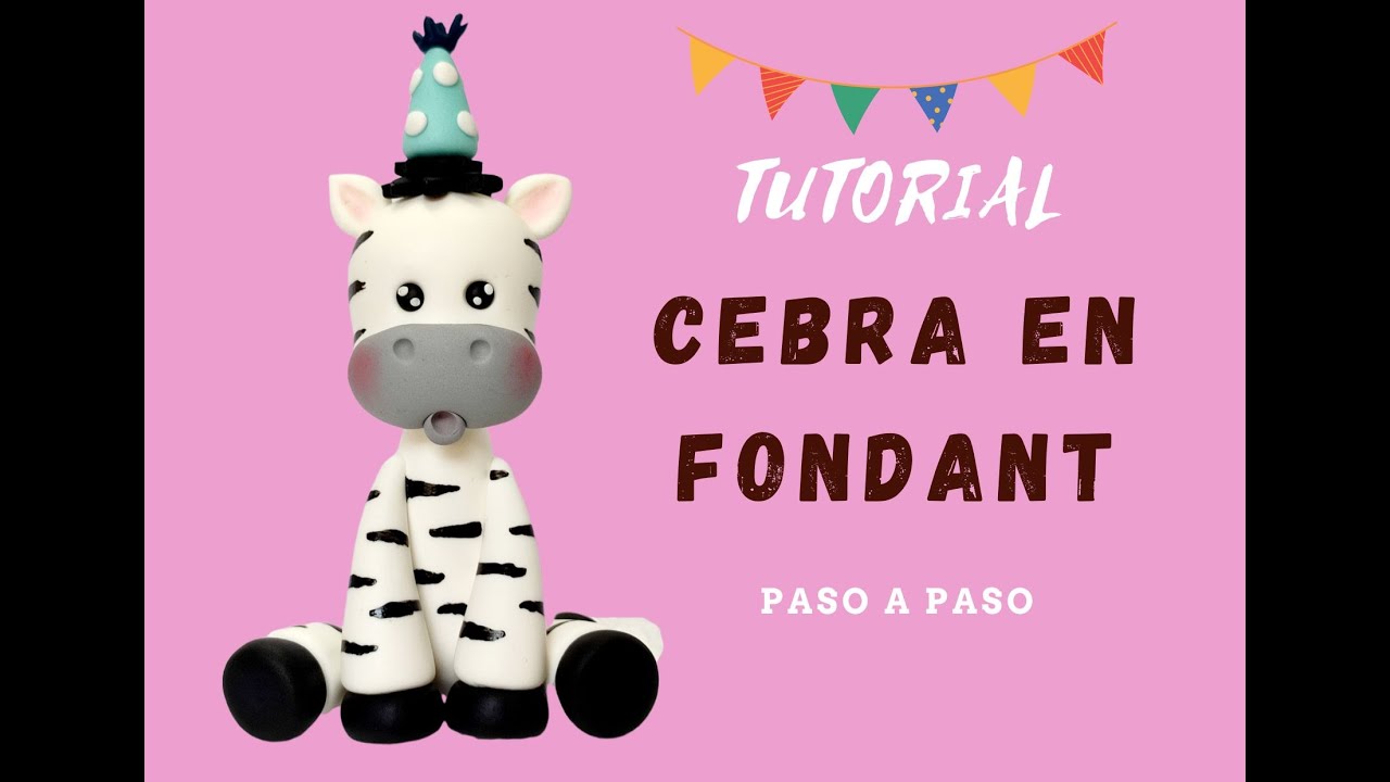 Cómo hacer una Cebra en Fondant// Zebra Fondant Caketopper// Jungle Animals Fondant