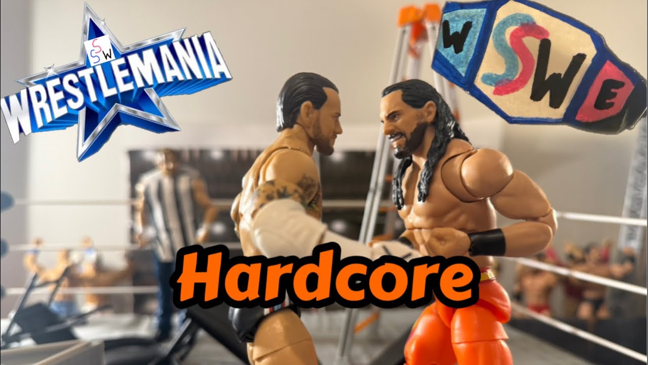 Cm Punk vs Seth Rollins action figure match!! Hardcore championship! WrestleMania