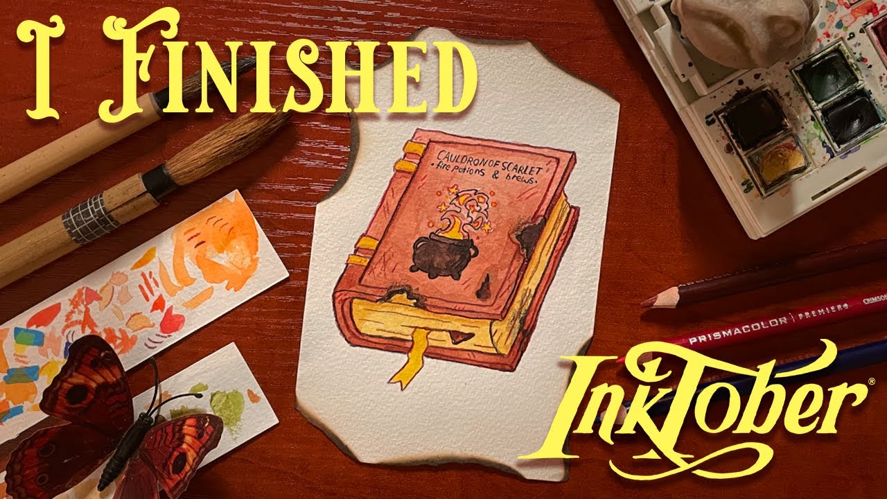 I finished Inktober & set my painting on fire // Draw With Me!