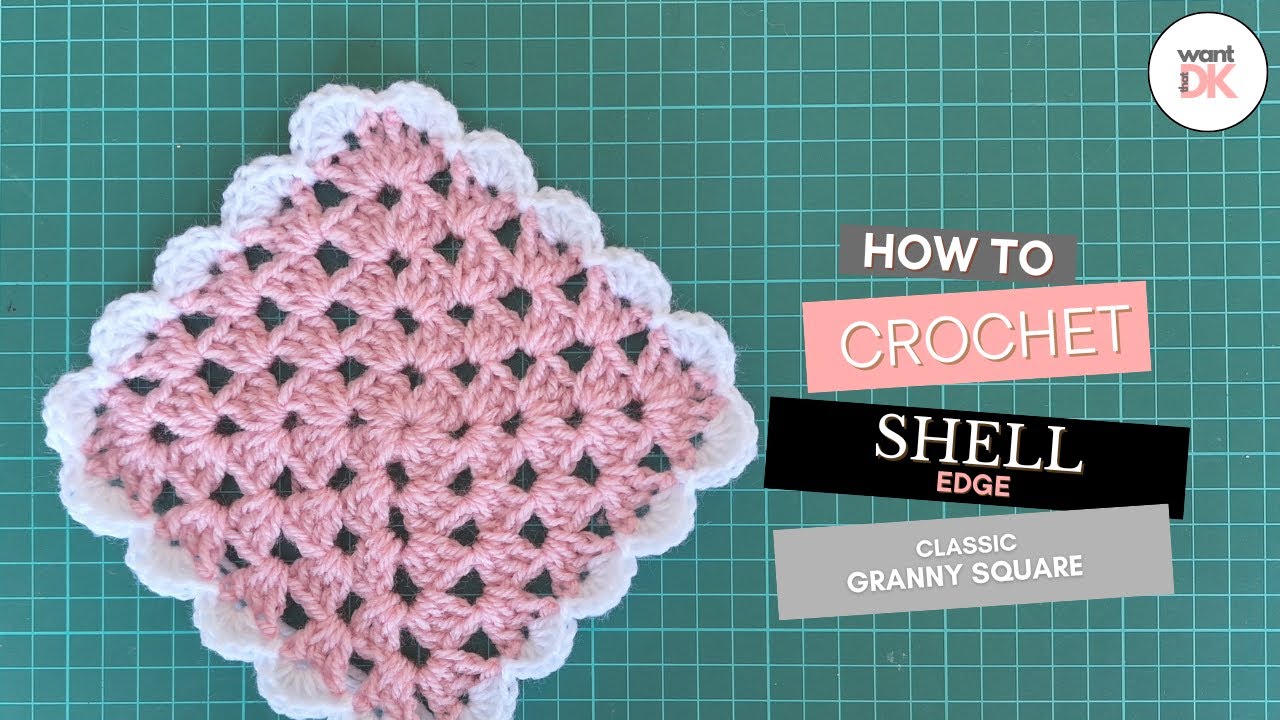 How to Crochet a Shell Edge Border on granny square