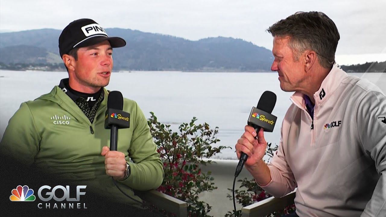 Viktor Hovland keeping 'positive mindset' after AT&T Pebble Beach Pro-Am Round 1 | Golf Channel