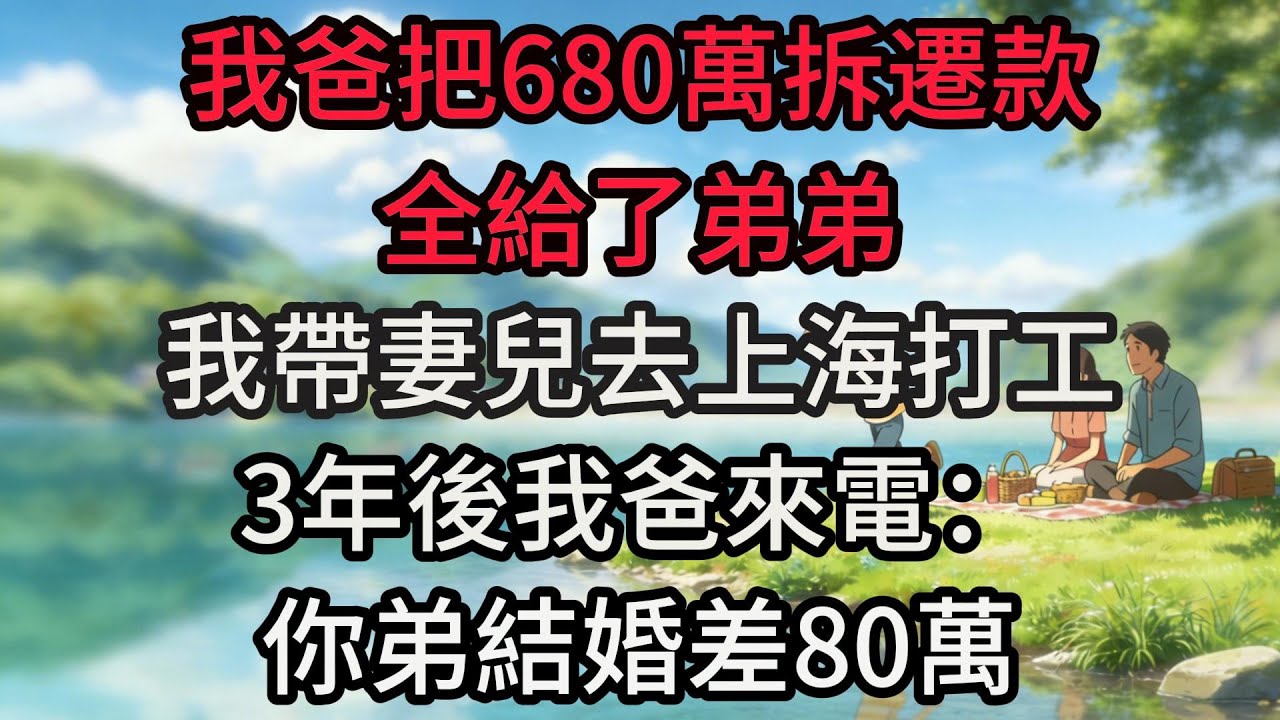 我爸把680萬拆遷款全給了弟弟，我帶妻兒去上海打工，3年後我爸來電：你弟結婚差80萬，你看著辦，我直接掛斷：打錯了
