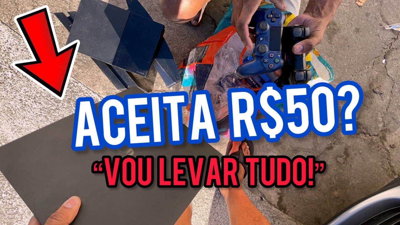 PLAYSTATION 4 PS3 E PS2 POR R$50 NA FEIRA DO ROLO? | CAÇADA GAMER MUAMBROS