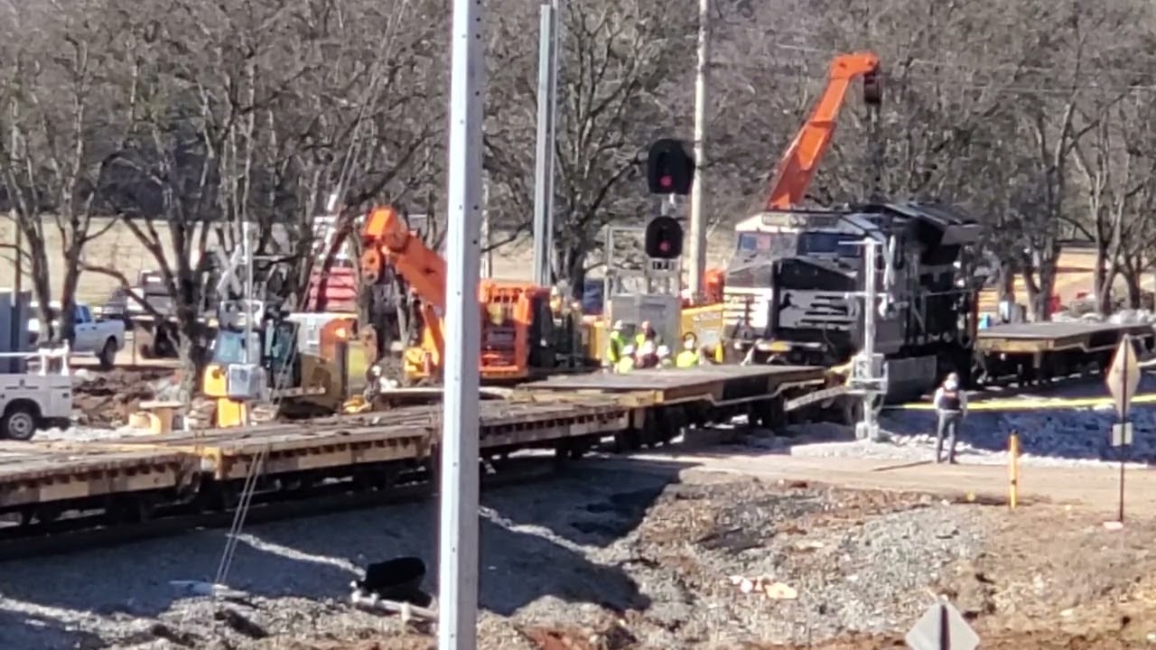 Part 3...Recovered NS 3601 connects with NS 3600 for the push to Debutts yard