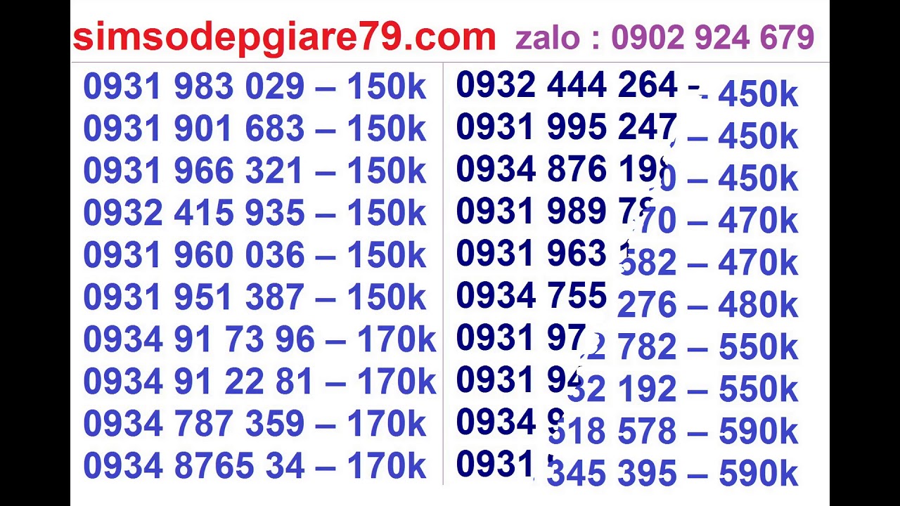 Sim mobi số đẹp gi&aacute; rẻ, trả trước, đầu 10 số chưa k&iacute;ch.