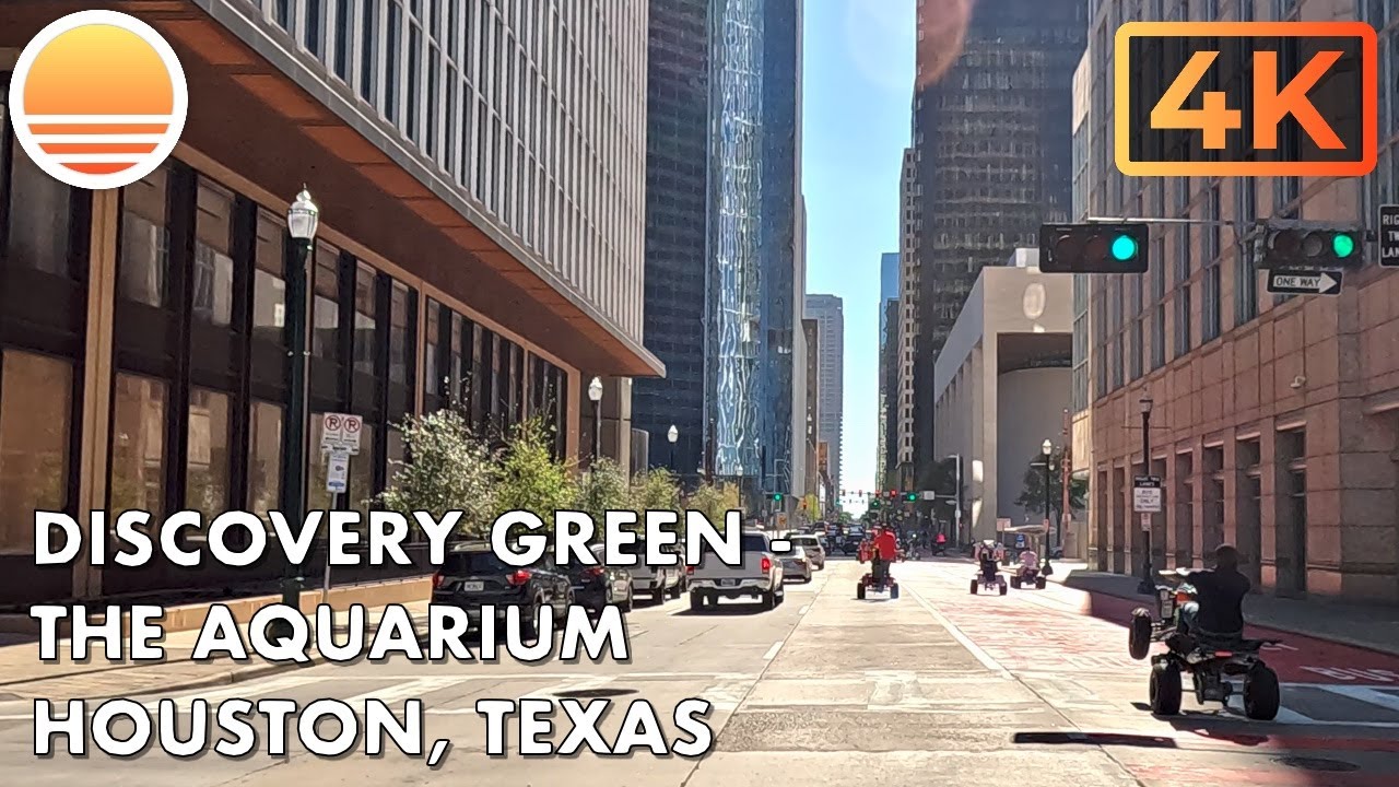 Discovery Green Park to Aquarium Restaurant in Houston, Texas! Drive with me in Downtown Houston.