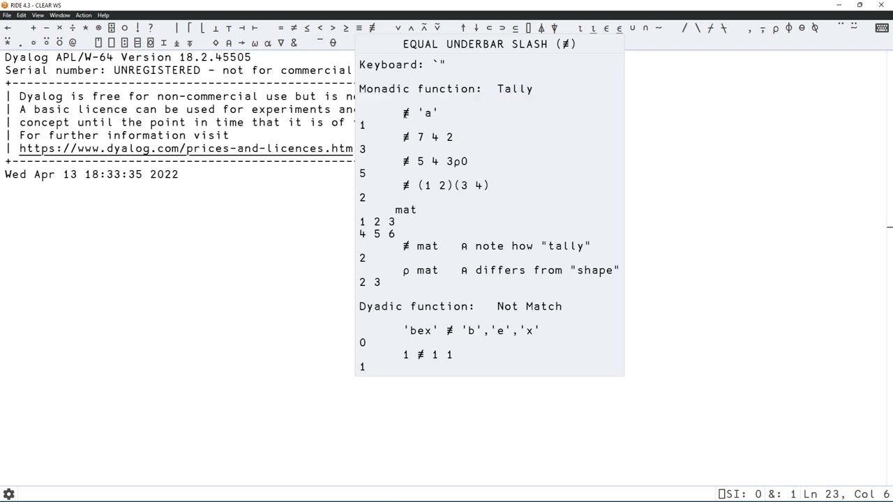 Dyalog RIDE (Remote IDE for Dyalog APL): An Overview