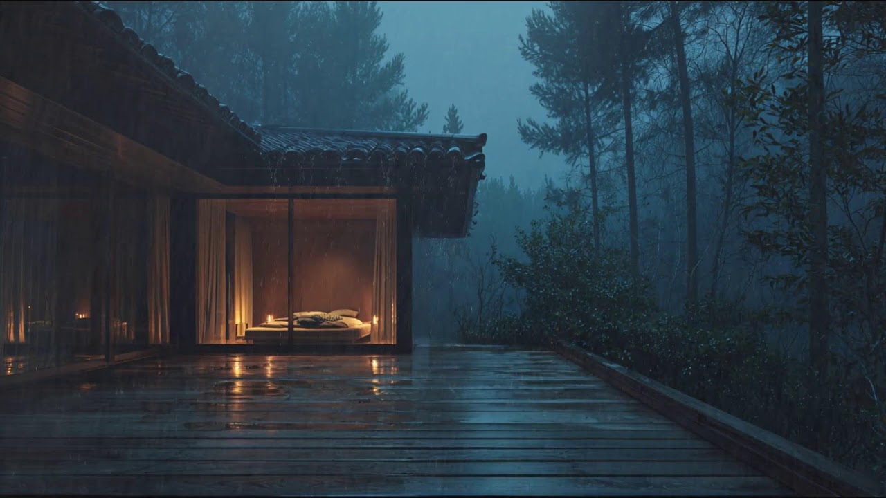 Calm Rainfall at the Forest Cabin 🌧 | Deep Sleep and Relax with Nature Ambience