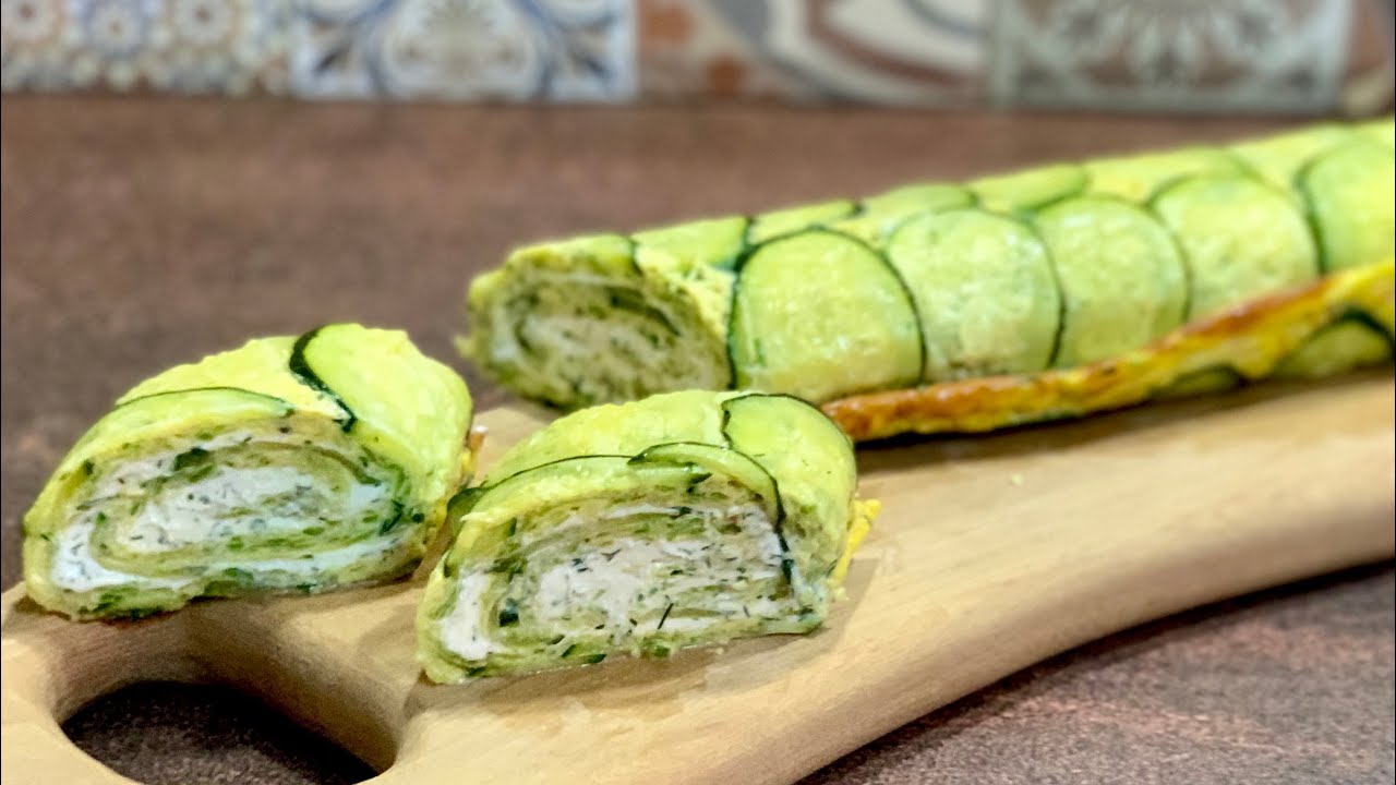 Руло от тиквички - лесно, вкусно, здравословно и красиво / Рулет из кабачков -вкусно,быстро,красиво